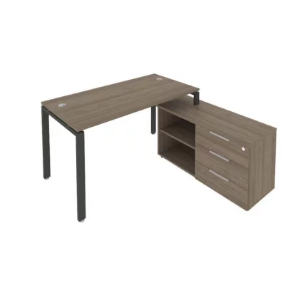 Рабочая станция на П-образном м/к с опорной тумбой правая Метал Сйстем Б.РС-СТС-2.3 Пр Вяз/Антрацит / Metal System_0