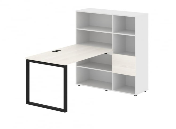 Рабочая станция ЕДИС ЕКРСТ 1213 Ясень Траун Черный Белый / EDIS EQRST_0