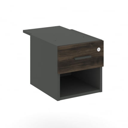 Тумба подвесная с ящиком и нишей CОНCЕПТ CН.ПТ-005 Б/В Дуб Мали Антрацит / CONCEPT CN.PT-005 B/W_0