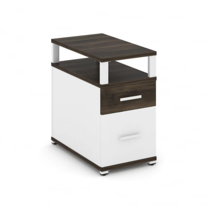 Тумба опорная/приставная с ящиком, распашным фасадом и надставкой CОНCЕПТ CН.ТГП-002 Б/В Дуб Мали Белый бриллиант Белый / CONCEPT CN.TGP-002 B/W_0
