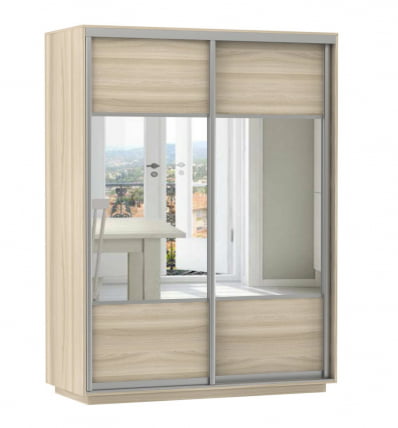 Шкаф-купе двухдверный Экспресс Дуо Комби 1600х2400х Ясень шимо светлый / 1600х2400h_0