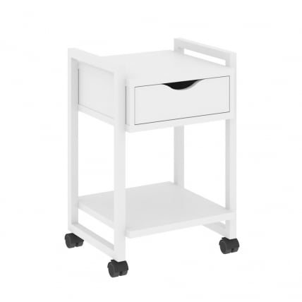 Тумба на колесных опорах с ящиком и полкой ЛОФТ ВР.Л-Т1.К Металл белый Белый Бриллиант / LOFT VR.L-T1.K_0