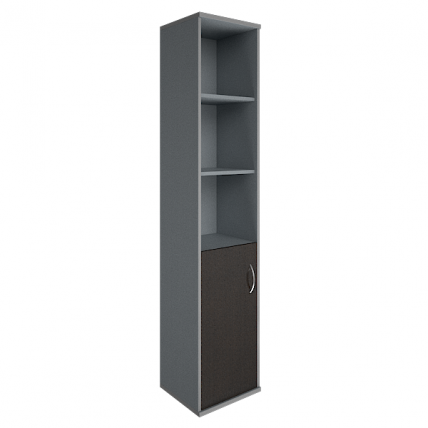 Шкаф высокий узкий левый Рива А.СУ-1.1 Л Венге/Металлик / Riva_0