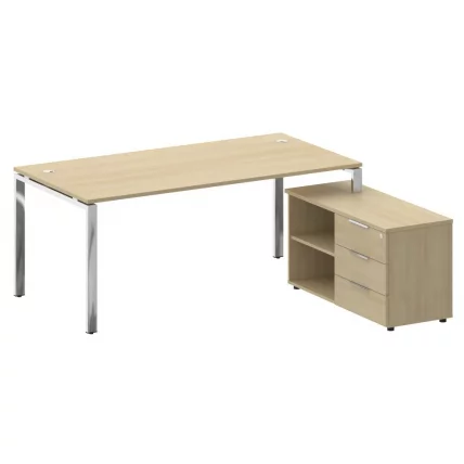 Стол рабочий руководителя с опорной тумбой левый МЕТАЛ СЙСТЕМ ДИРЕCТ БГ.СРТ-5.9 Пр Акация Лорка / METAL SYSTEM DIRECT_0