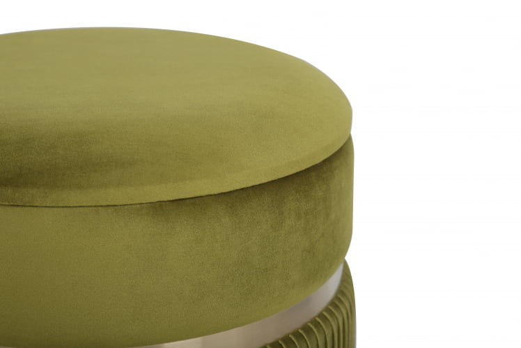 Пуф Миранда с ящиком велюр Оливковый_4