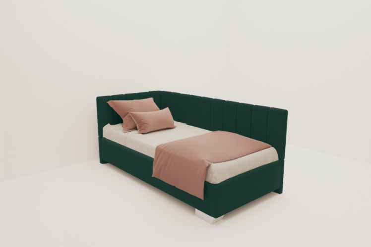 ДЕТСКАЯ МЯГКАЯ ИНТЕРЬЕРНАЯ КРОВАТЬ ТЕРРА БЕЗ ОСНОВАНИЯ (БЕРХОУСЕ) Материал фасада: Металл/Велюр; Спальное место: 1200х1900; Цвет: Зеленый / (BERHOUSE)_0