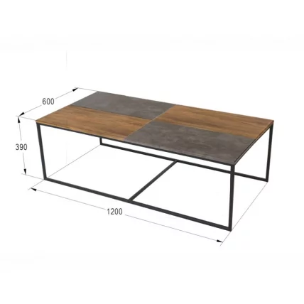 Стол журнальный Фьюжн Дуб американский/серый бетон_2
