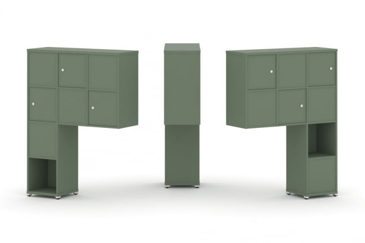 Надставка на стол высокая двухсторонняя + задняя стенка (8 шт.) + распашной фасад (6 шт.) CОНCЕПТ CН.ДНВ-002 Кобо Белый металл / CONCEPT CN.DNV-002_0