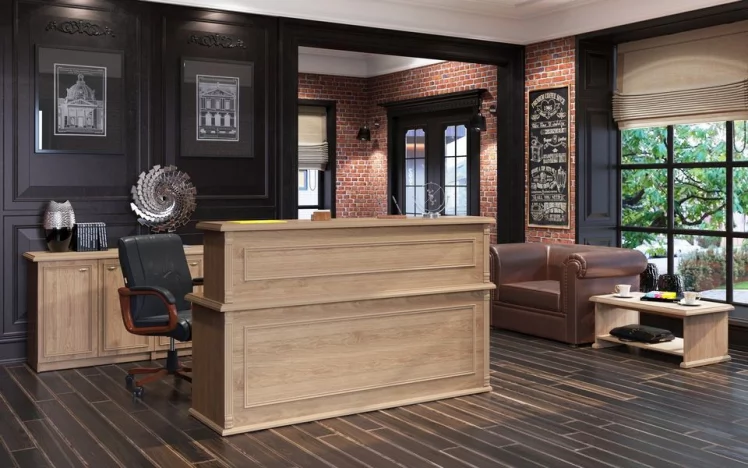 Стойка ресепшен РМС 090 Бук тиара / RMS_3