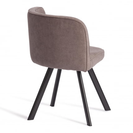 Комплект (стол, 4 стула) КУАДРОН (мод. ПТ14) Стол: МДФ/металл, стул: металл/шенилл, 100х100х73 см, 69х56х71 см, Моча (мокко) ЛЙ1701-27/черный / QUADRON (mod. PT14) Mocha LY1701-27/черный_3