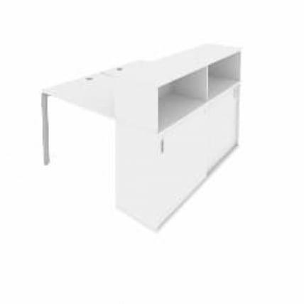 Рабочая станция с опорным шкафом-купе Метал Сйстем БП.РС-СШК-2.1 Белый/Серый / Metal System_0