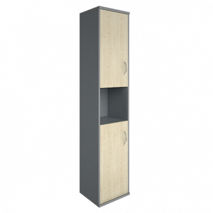 Шкаф высокий узкий левый Рива А.СУ-1.5 Л Клен/Металлик / Riva_0