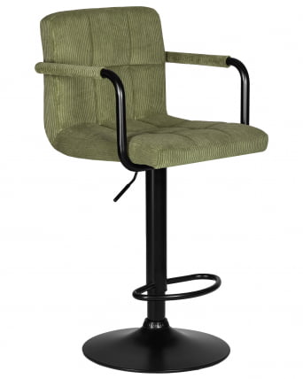 Стул барный ДОБРИН КРУГЕР АРМ БЛАCК (зеленый вельвет (ЛАР-Е2041-7)) / DOBRIN KRUGER ARM BLACK (LAR-E2041-7))_1