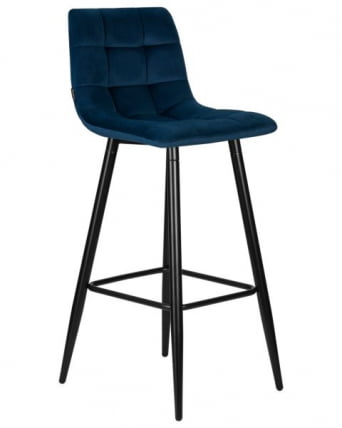 Стул барный ДОБРИН НИCОЛЕ (черные матовые ножки, темно-синий велюр (108-95)) 2 шт / DOBRIN NICOLE_2