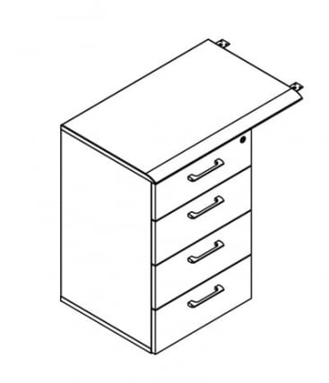 Тумба приставная ВЛC-4Д.2 Дуб сонома / WLC-4D.2_1