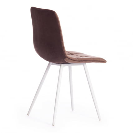 Стул CХИЛЛЙ (мод. 7095-1) / 1 шт. в упаковке ткань/металл, 45кс53х88 см, высота до сиденья 50 см, коричневый баркхат 12/белый / CHILLY (mod. 45x53х88 barkhat_2