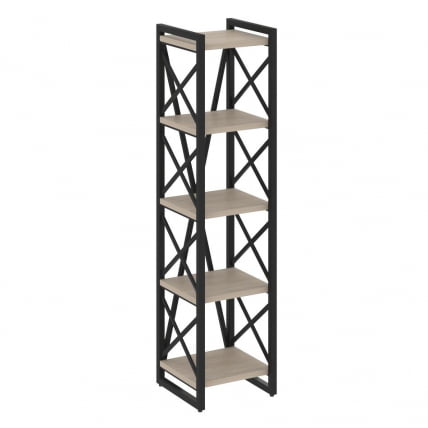 Стеллаж на регулируемых опорах - 5 полок ЛОФТ ВР.Л-МСТ.О-5.4 Металл черный Дуб Аттик / LOFT VR.L-MST.O-5.4_0