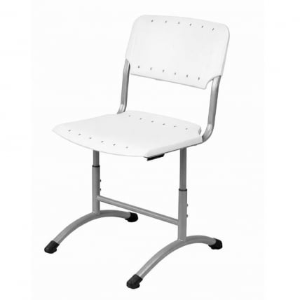 Стул ученический регулируемый (рост 3-5) 460х530 мм Пластик Белый/Металл Серый_0