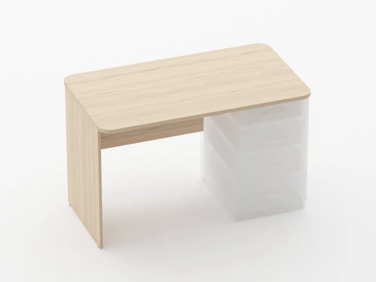 Стол прямой под встроенную тумбу Глассй 1.101.12Пр Дуб молочный / Glassy_0