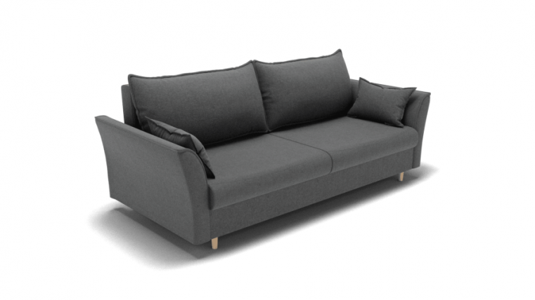 Диван Барселона-1 пружинный блок змейка (ЗР) Цвет фасада: Светло серый; Тип: Прямой; Материал фасада: Металл/Велюр_0