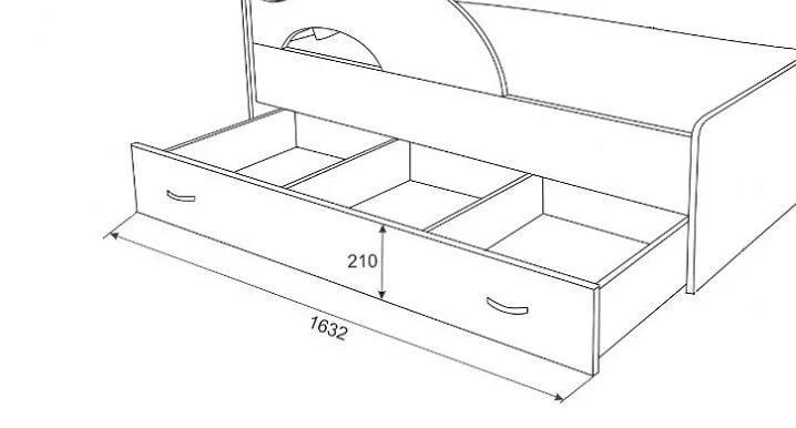 Ящик для кровати 160 РАДУГА Дуб млечный_1