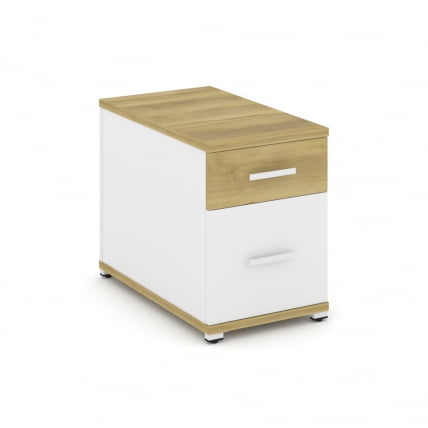 Тумба опорная/приставная с ящиком и распашным фасадом CОНCЕПТ CН.ТГО-004 Б/В Дуб Винченцо Белый бриллиант Белый / CONCEPT CN.TGO-004 B/W_0