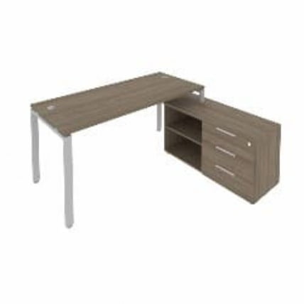 Рабочая станция на П-образном м/к с опорной тумбой правая Метал Сйстем Б.РС-СТС-2.4 Пр Вяз/Серый / Metal System_0