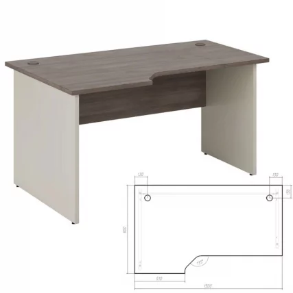 Стол эргономичный правый Нев Лине НЛН36315631 Дуб шамони темный / New Line NLN36315631_1