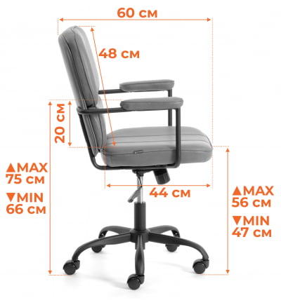 Кресло АЛПХА иск. замша, Грей (Cерый) / ALPHA Grey (Cерый)_14