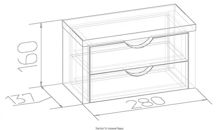 Ящики Шерлоcк 54 Орех шоколадный (спальня) / Sherlock_1