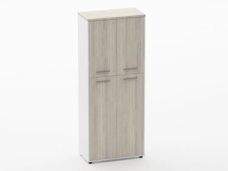 Шкаф 4 широкий закрытый, 4 двери Дека 10.19.141 Дуб Сантана светлый/Белый / Deka_0