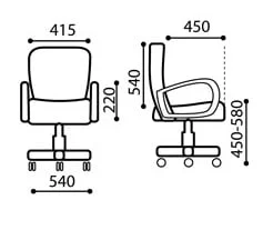 Кресло офисное ВТ_CХ9801 Ткань 356832 Черная / VT_CH9801_3
