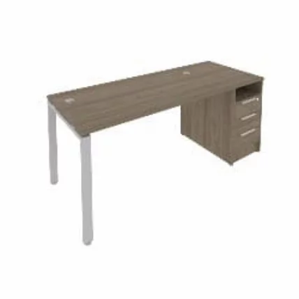 Рабочая станция с опорной тумбой Метал Сйстем Б.РС-СТП -1.3 Вяз/Серый / Metal System_0