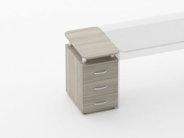 Тумба приставная на 3 ящика с проставками Глассй 3.10.16 Дуб сантана светлый / Glassy_0