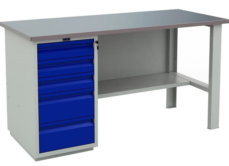Верстак ВТ160.ВД5/Ф1.000 Серо-синий / WT160.WD5/F1.000_0