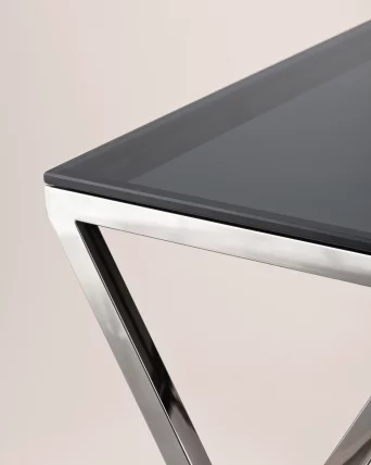 Журнальный стол ИНСИГНИЯ 55кс55 Темный хром стекло смоке / 55x55 smoke_3