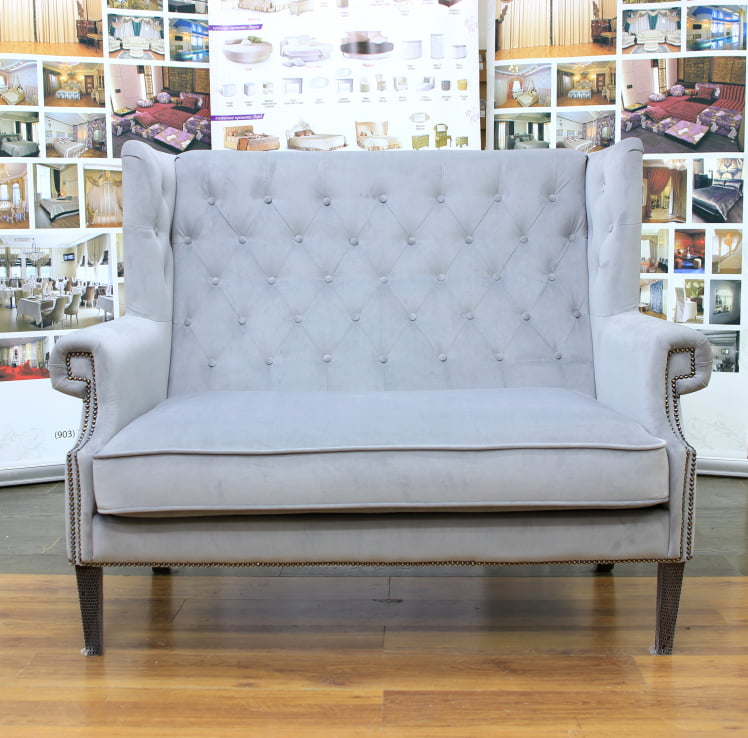 Диван двойной Дуфф стеганый серый_1