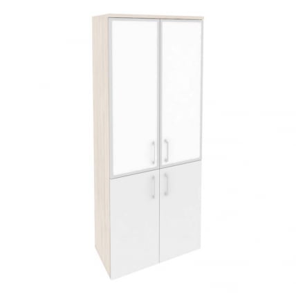 Шкаф высокий широкий ОНИКС О.СТ-1.2Р вхите Денвер Светлый/Белый / ONIX O.ST-1.2R white_0