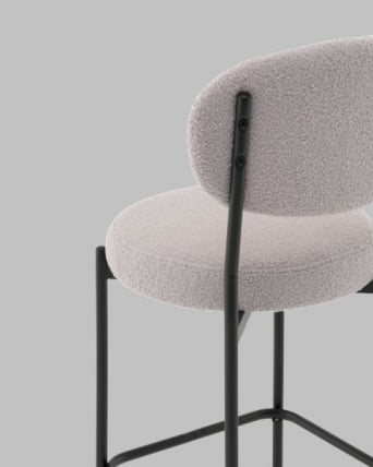 Стул полубарный Бриф ДД ПБ букле светло-серый / DD_5