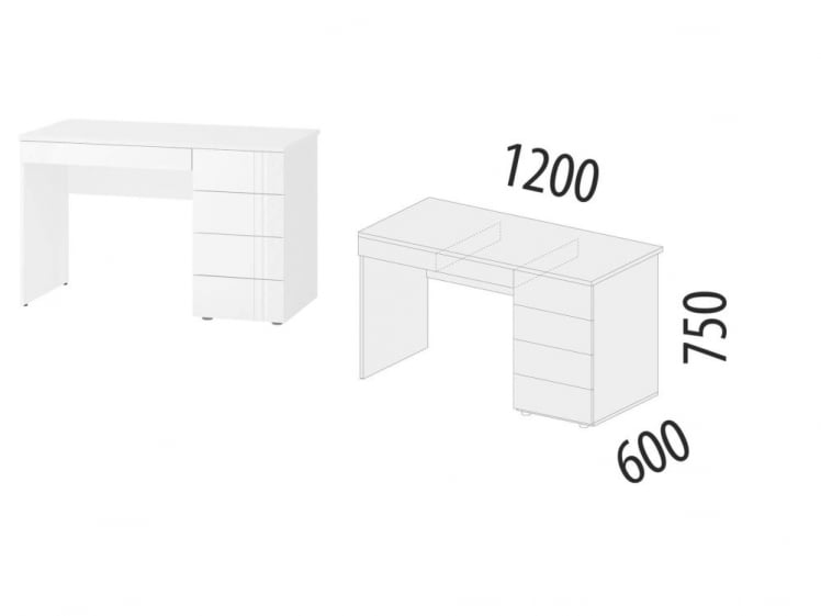 Стол письменный (лев/прав) Николь 901.24_6