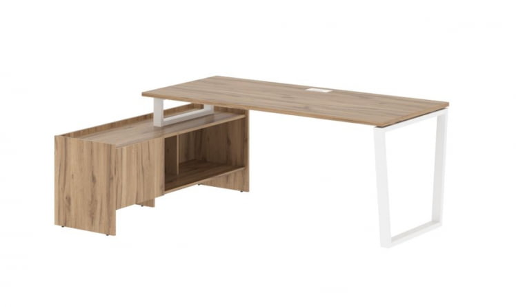 Стол с тумбой ЕДИС ЕВCТ 19814 Дуб Денвер светлый Белый / EDIS EVCT_0