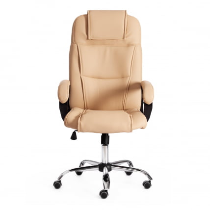 Кресло БЕРГАМО хром (22) кож/зам, бежевый, 36-34 / BERGAMO_4