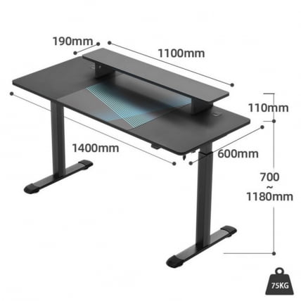 Стол для для компьютера c электрической регулировкой по высоте ЕУРЕКА ЕРК-СМ55-Б / c EUREKA ERK-SM55-B_3