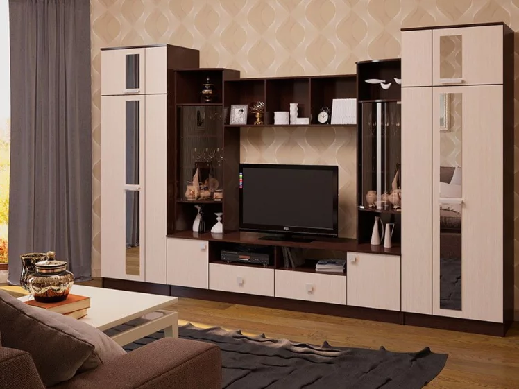 Стенка Элегия Венге/дуб беленый_0