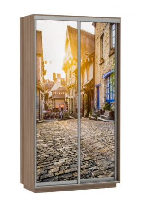 Шкаф-купе двухдверный Экспресс Дуо 1200х2400х Улица/Ясень шимо тёмный / 1200х2400h_0