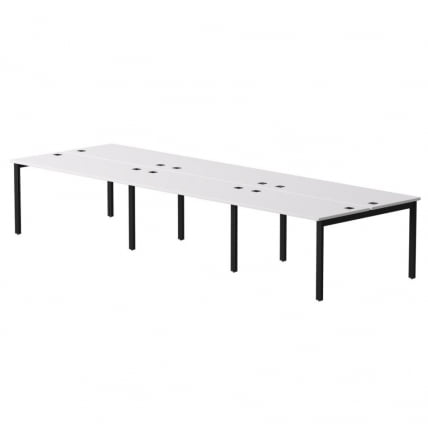 Бенч-система на 6 мест на металлокаркасе, опоры 45 гр Еверпроф ЕВО 254С017 (4740) Белый Черный / Everprof EVO 254S017_0
