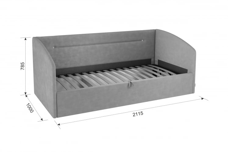 Кровать  0.9 Альба (Софа) КМ.С-16 крем (велюр) / КМ.S-16_3