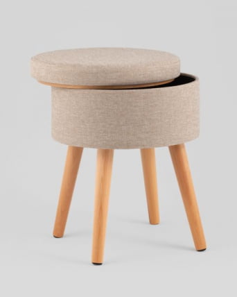 Пуф с ящиком Сторе Воодй рогожка бежевая / Store Woody_0