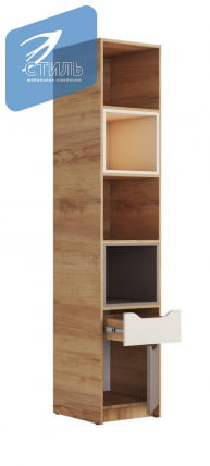 Стеллаж РИCХ СЖ-001 Миндаль/Глиняный серый/дуб крафт золотой / RICH_1