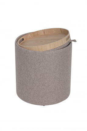 Пуф-столик с ящиком Хюгге С рогожка Бежевый / S_5